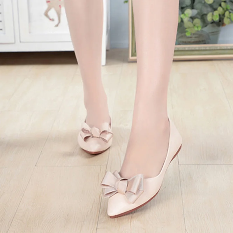 

CEYANEAOnew Lady soft sole FlatsShoes for drivepregnant woman fashionshoes Women Springsummer Shoes pointedtoe shoes bowtieE2029
