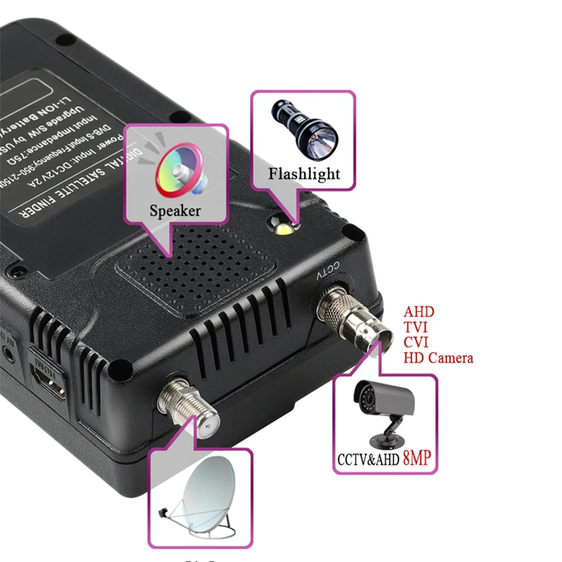 Цифровой HD-измеритель для спутникового ресивера VF-6900 Satellite finder 1080P HD DVBS/S2 Satfinder Handhel