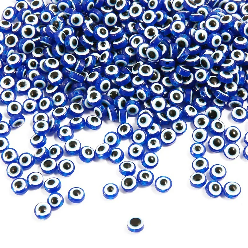 

6mm 8mm 10mm Oval Shape Spacer Beads Evil Eye Beads Stripe Resin Spacer Beads For Jewelry Making Bracelet Necklace Charms