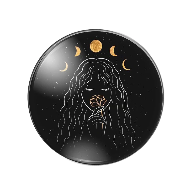 Красота ночное небо Звезда Луна цветы наилучшие пожелания 18 мм/20 мм/25 мм круглая