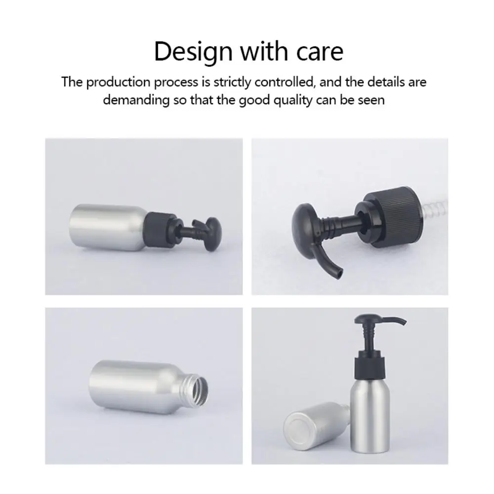 1 шт. алюминиевый флакон с насосом для лосьона белая черная крышка металлический