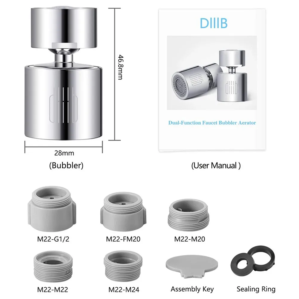 Аэратор для кухонного смесителя гибкий вращающийся на 360 градусов диффузор крана