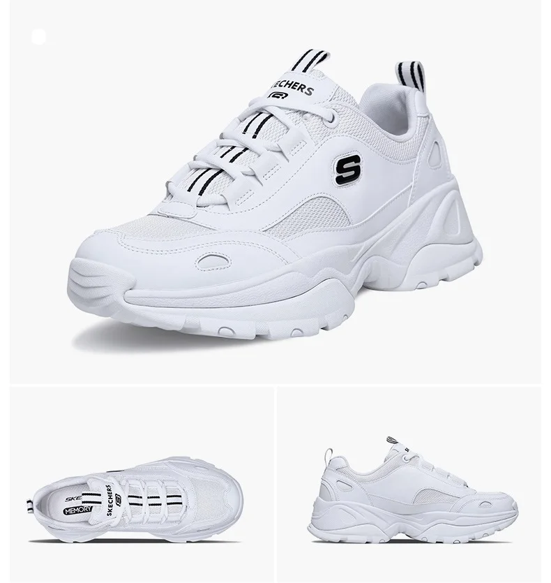 Skechers/Мужская обувь D'lites на платформе; Вулканизированная обувь; кроссовки со шнуровкой; обувь для папы; кроссовки; брендовая Роскошная оригинальная обувь; 999031-BKW