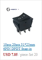 10 шт. 20 шт. KCD4 31*25 мм DPST 4PIN 16A/250 в красный/зеленый Кнопка ВКЛ/ВЫКЛ положение оснастки лодка кулисный переключатель медные ножки
