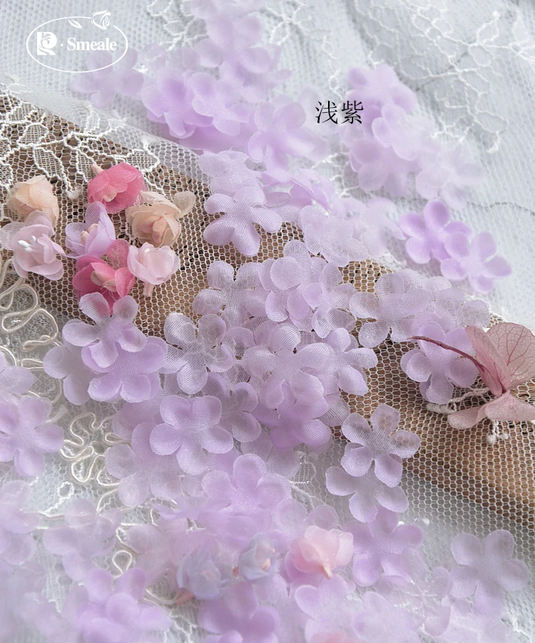 1.5CM Color Organza Petals Baby Clothes Headwear Material Handmade 3D Flowers RS3797 | Дом и сад