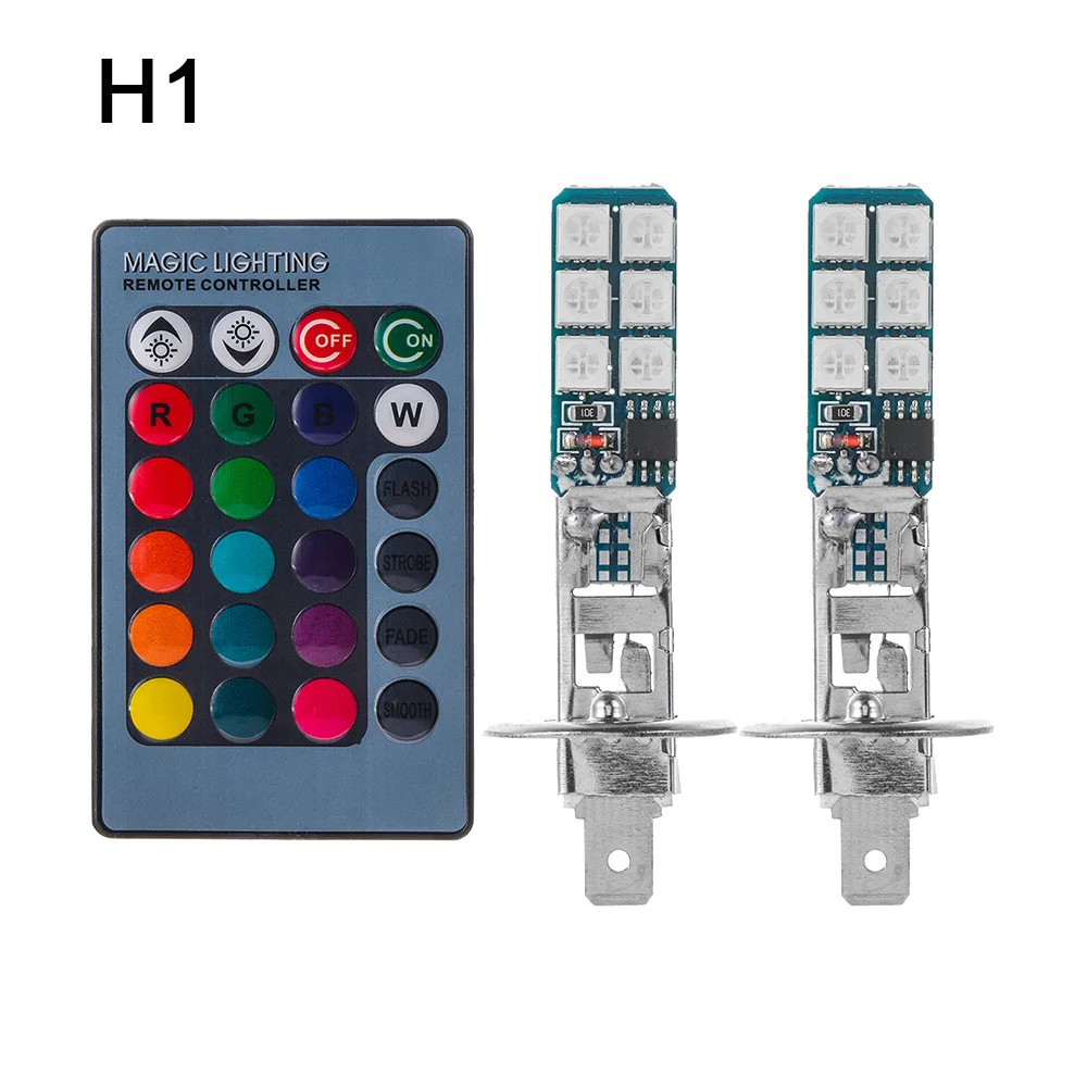 1 пара разноцветных 881 5050 RGB светодиодный 12SMD Автомобильные фары Противотуманные фары лампы с дистанционным управлением RGB лампы автомобильные аксессуары