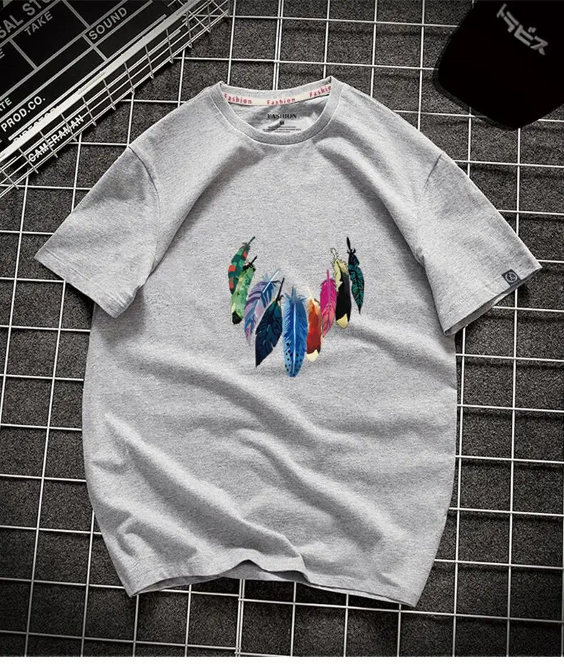 

Summer 2020 new men's short-sleeved 100% cotton printed T-shirt casual streetwear men's T-shirt tops