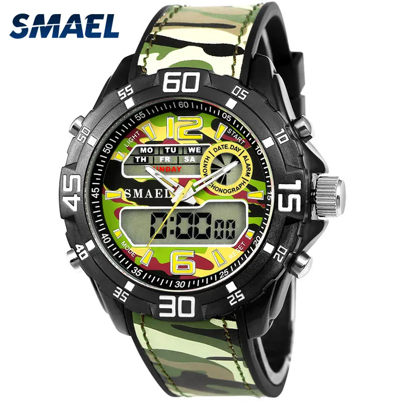 

Outdoor Dual Display Watches Luxury for Men Waterproof Silicone LED Watch Chronograph Male Clock Sport Wristwatch Shock Resist