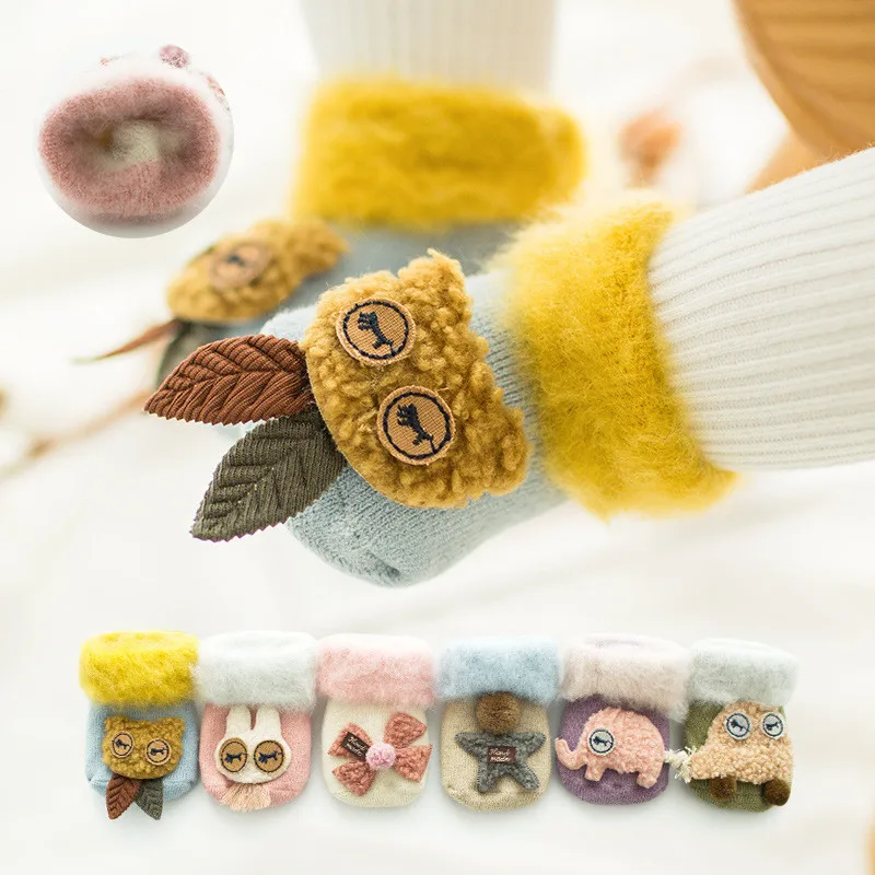 

2020 Baby Winter Socks Boys Girls Thick Terry Sock Cute 3D Cartoon Design Newborn Warm Socks Kids Accessories 0-3Years