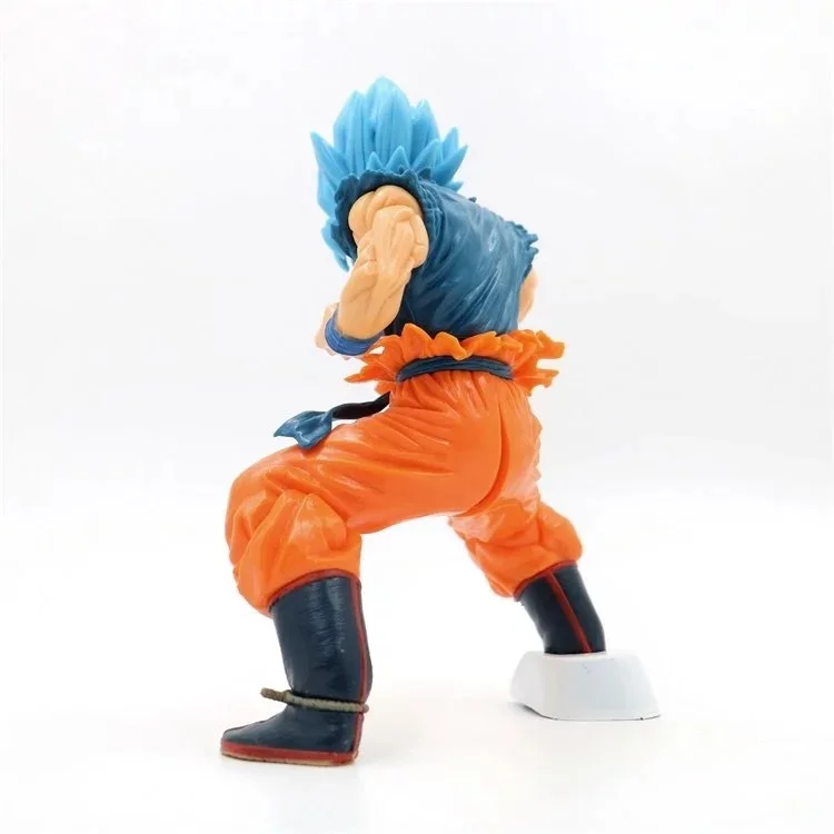 Anime 21CM Dragon Ball 20th anniversary Super Saiyan God Son Goku Blue Hair PVC Action Figure Model Toys Gift | Игрушки и хобби