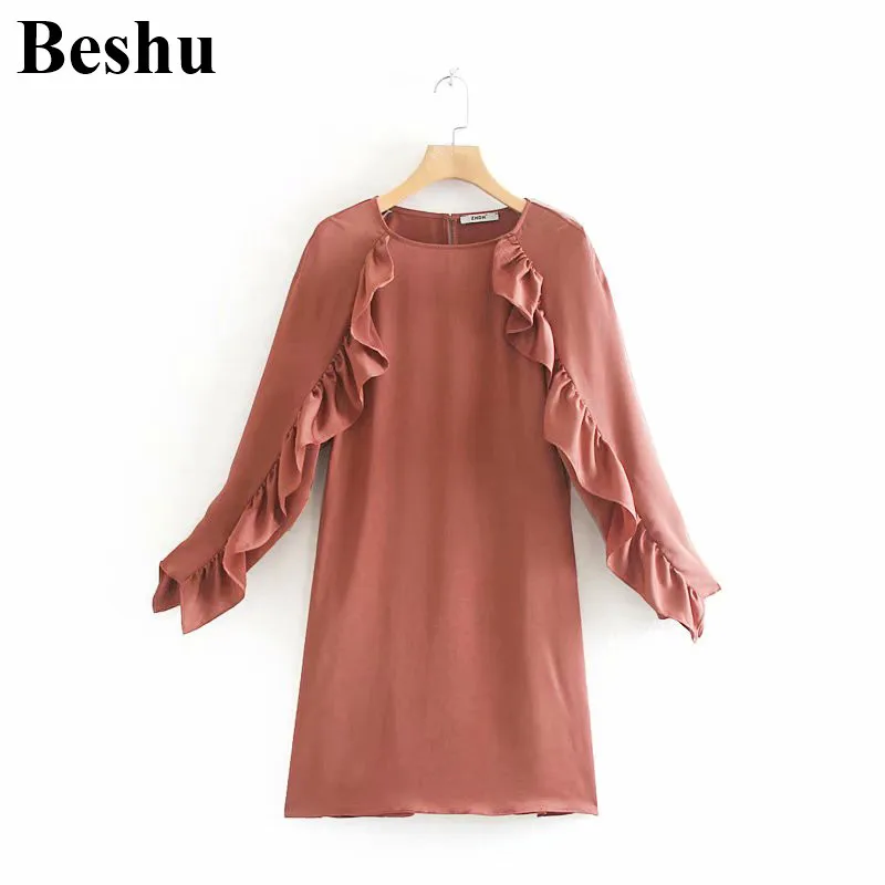 Za 2019 женское платье атласное шелковое без шнуровки vestidos mujer с оборками