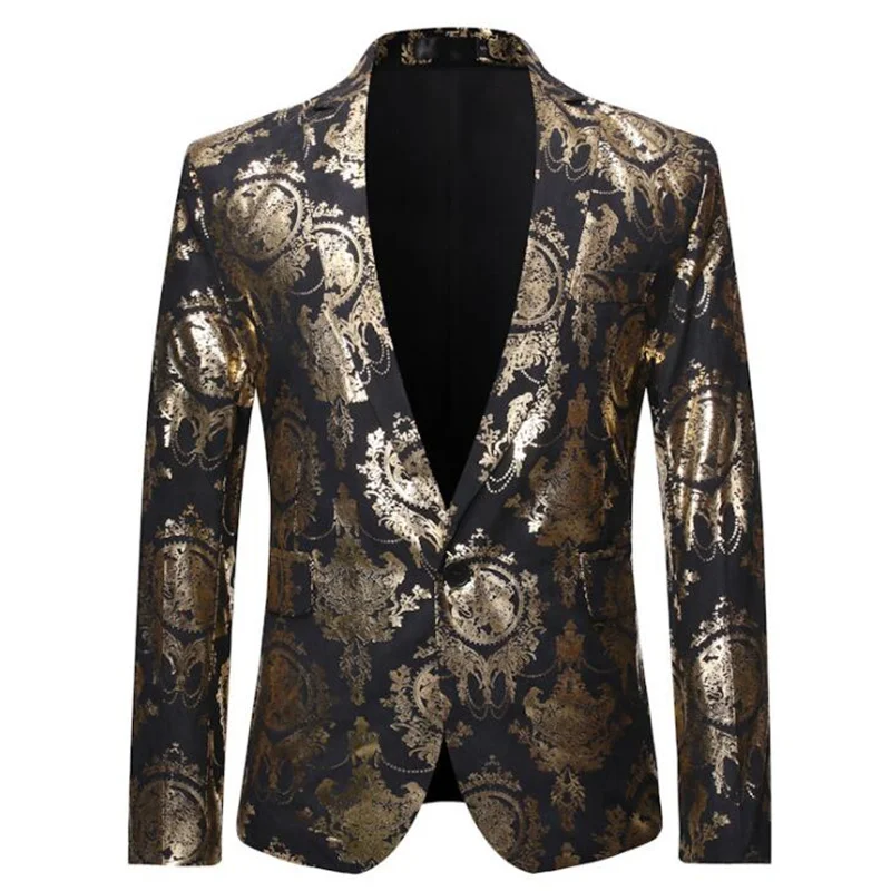 

Men's suits metallic blazers print dresses nightclub party trendy jackets blazer homme traje hombre boda costume mariage