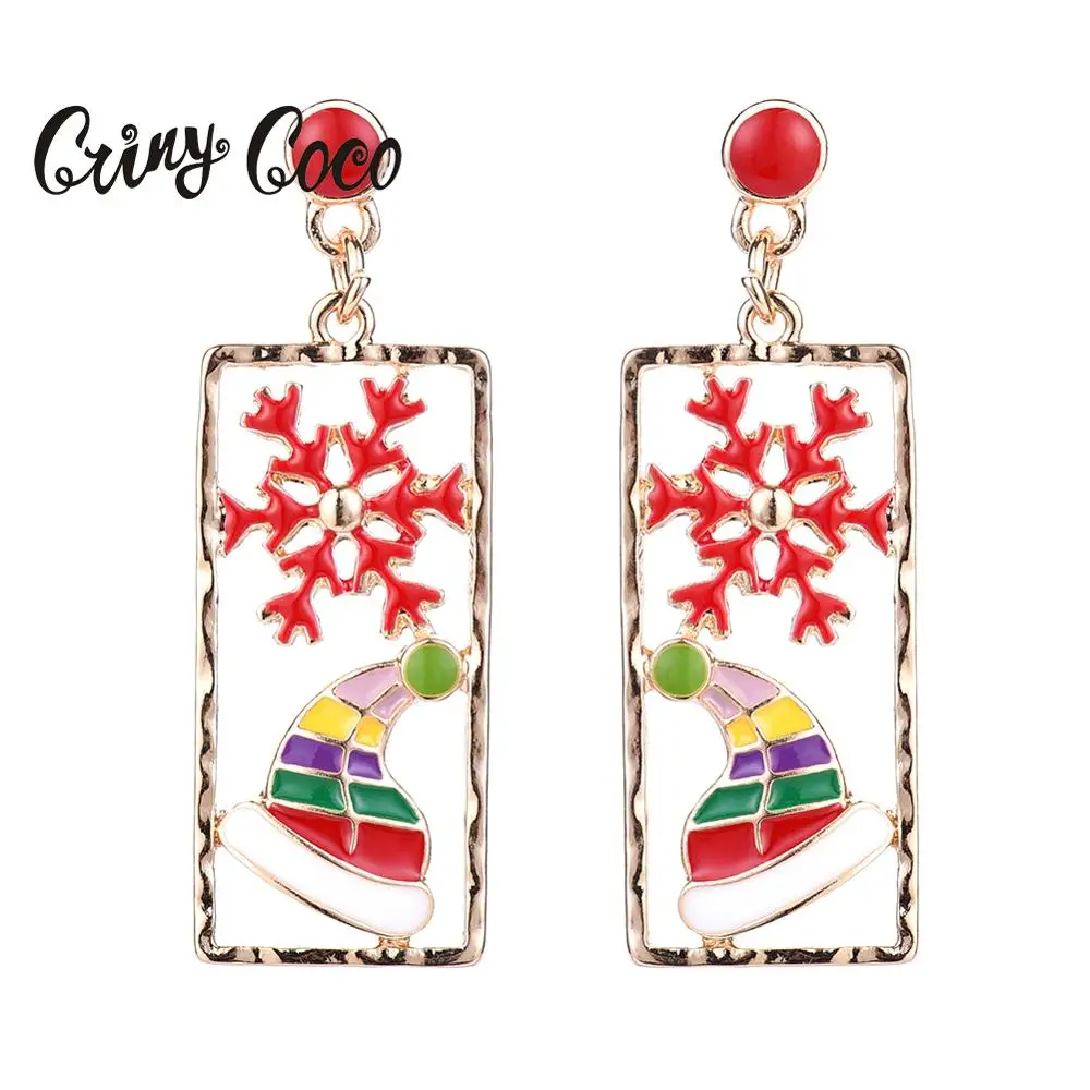 Cring Coco 2019 Новое поступление панк забавные рождественские серьги в виде шляпы