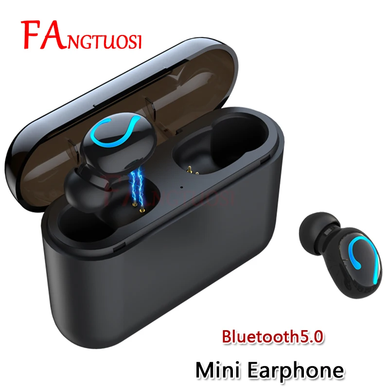 FANGTUOSI TWS беспроводные Bluetooth наушники стерео музыка гарнитура с микрофоном громкой связи вызов наушники с зарядным устройством