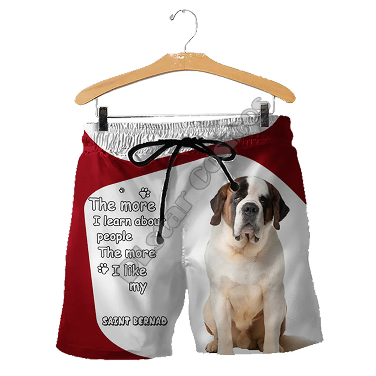 

PLstar Cosmos Saint Bernad Men's Shorts Summer Casual Shorts Funny Animal 3D Printed Loose Cool Beach Comfortable