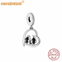 2022 spring collection 925 sterling silver penguin heart dangle charm bead fit original brand bracelet necklace jewelry gift