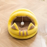 pet cat bed winter warm house cave cozy plush nest for small medium dogs soft bed tent washable sleeping bag basket cat supplies