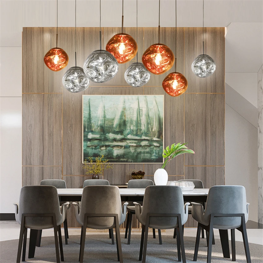 Цветной стеклянный светодиодный подвесной светильник освещение для гостиной