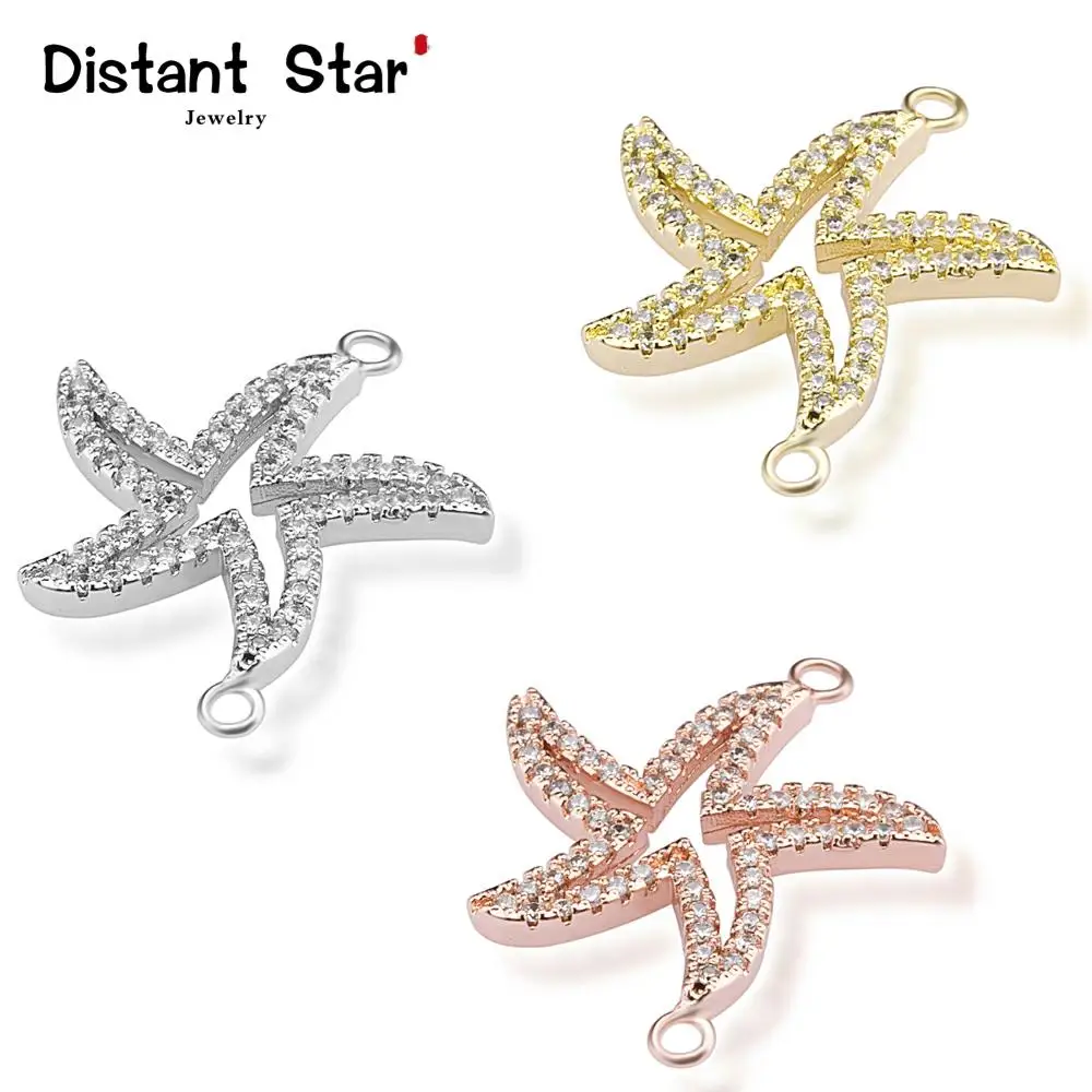 

starfish high quality bracelet jewelry connector accessories diy jewelry bracelet making gift cubic zirconia copper finding