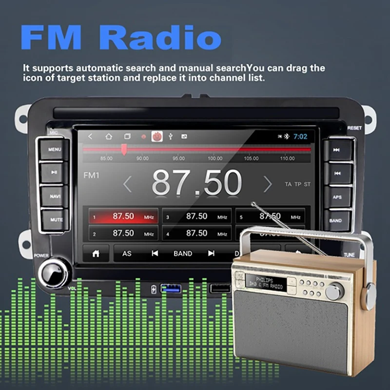 

Android 10.0 Car Stereo Radio 7Inch Contact Sn Car MP5 Bluetooth WIFI GPS Charge USB Port FM Radio Receiver 1+16G