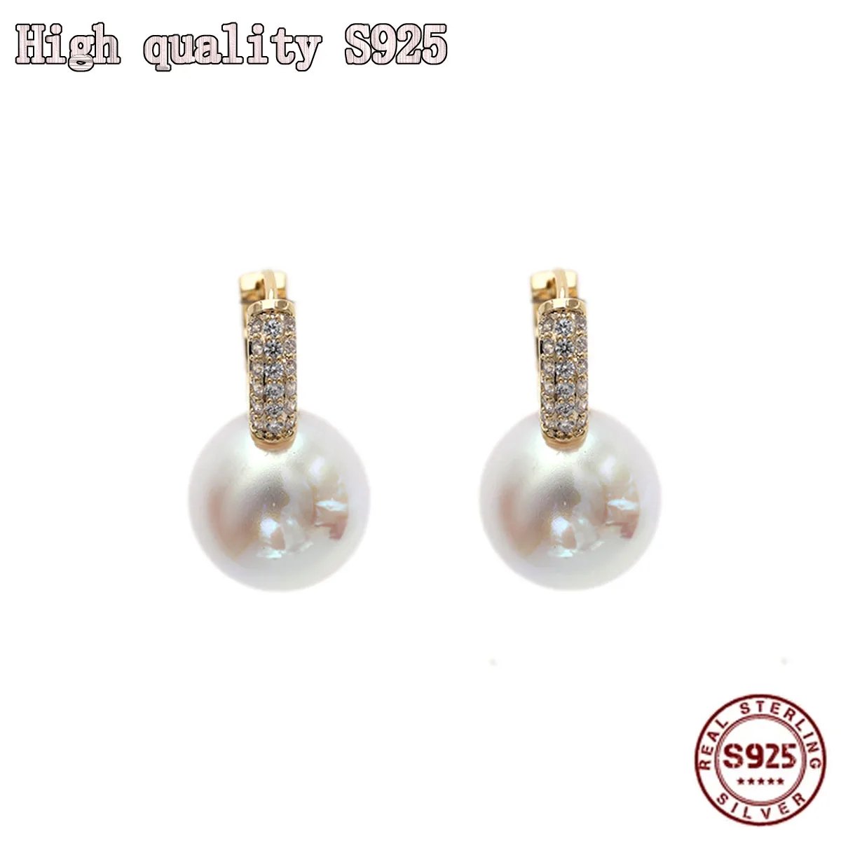 

2021 New Simple Pearl Earrings Crystal Personality S925 Silver Needle Sweet Romantic Lady Earrings Pearl Earrings