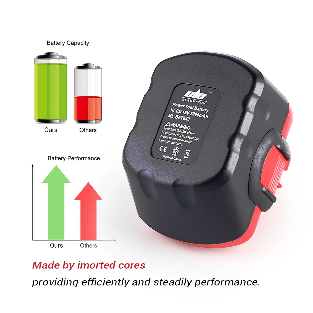 12 V 2000mAh Ni CD Батарея для Bosch дрель GSR VE 2 GSB PSB BAT043 BAT045 BTA120 26073 35430|Перезаряжаемые