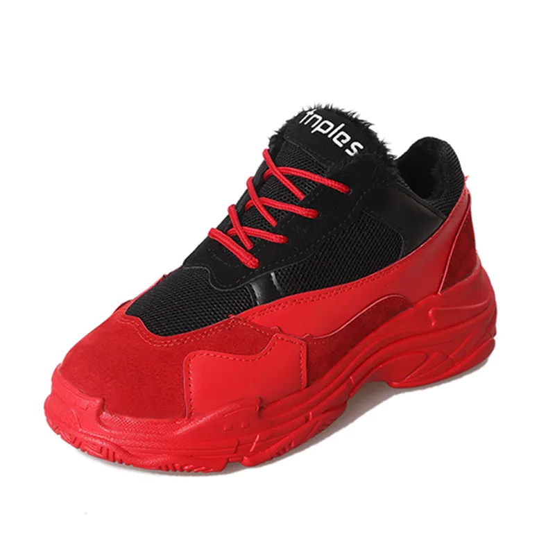 X5536w red Женские красные туфли на платформе; блестящие дышащие уличные женские туфли из искусственной кожи и сетчатого материала; женские кроссовки на толстой подошве 4,5 см; 909w - Цвет: X5536w red