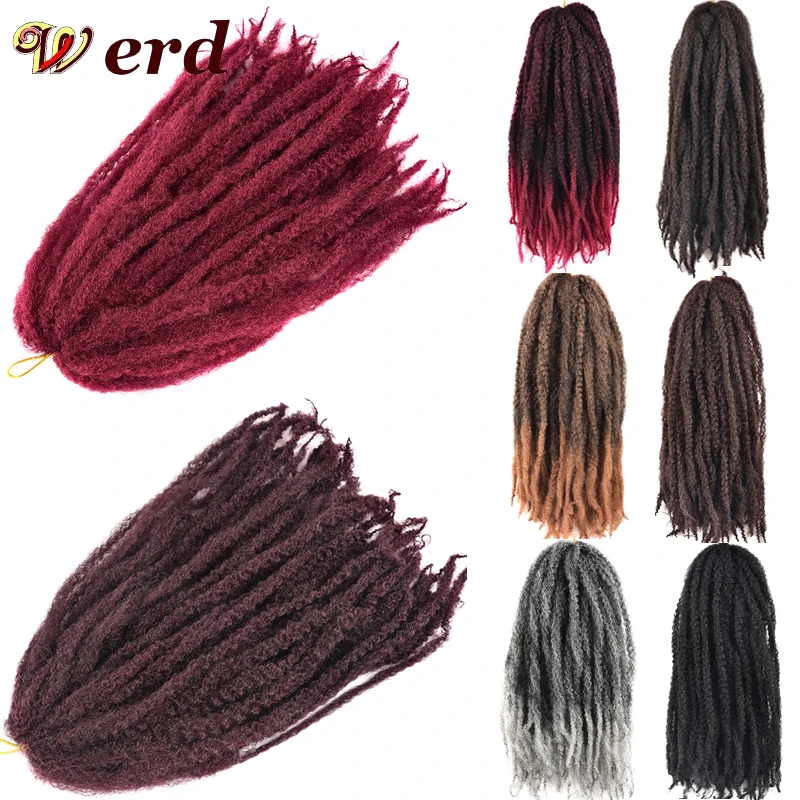 Верд вязание крючком коса волос 16 дюймов Омбре марли плетеная африканская