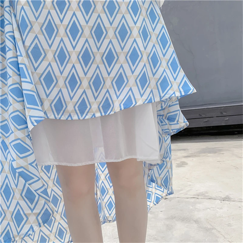 2019 Новая повседневная синяя розовая юбка для женщин Винтажная полосатая