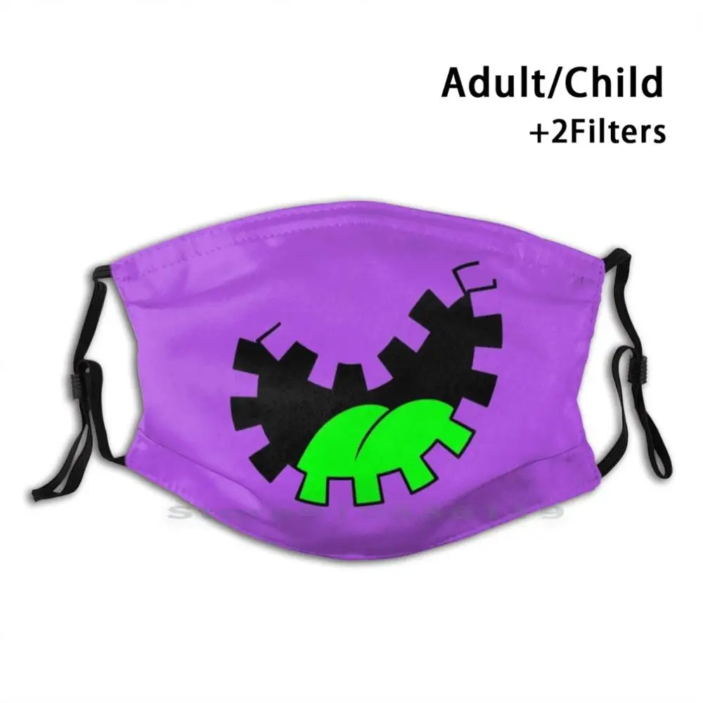 

Небольшой укус 3 рот печать многоразовая маска Pm2.5 фильтр маска для лица для малышей фиолетового цвета с зеленый язычок для съемки во время
