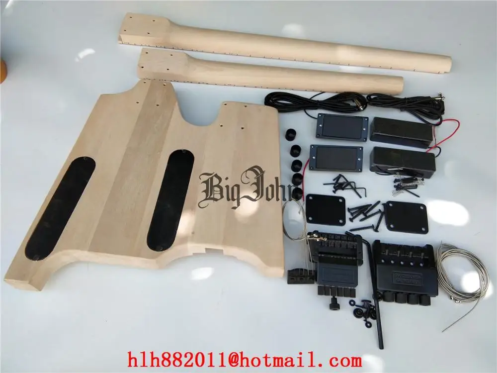 Полуготовая электрическая гитара с двойной шеей 6-струнная и 4-струнная басовая