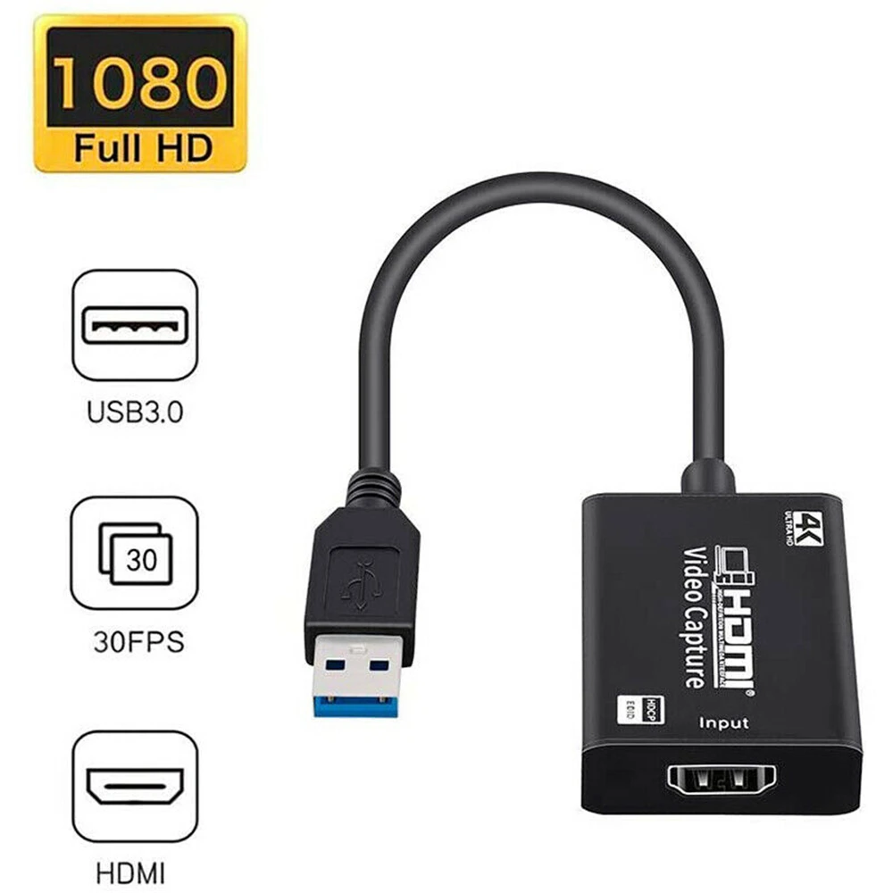 

HD 1080P 4K HDMI To USB 3.0 Video Capture Card Dongle For Live Streaming Game
