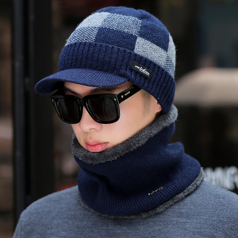 Шапки Skullies мужские зимние шапки для мужчин шарф вязаная шапка женская зимняя шапка мужская Homme Gorro Bonnet бейсболка s