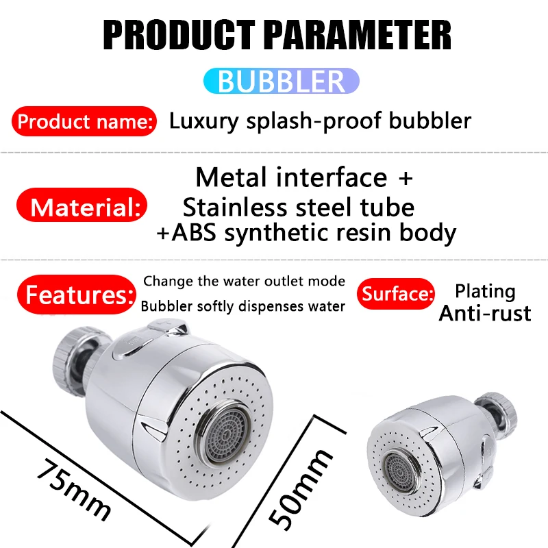 Luxury 360 Degree Kitchen Faucet Bubbler Aerator Water Saving Tap Shower Head Filter Nozzle For Bathroom | Обустройство дома
