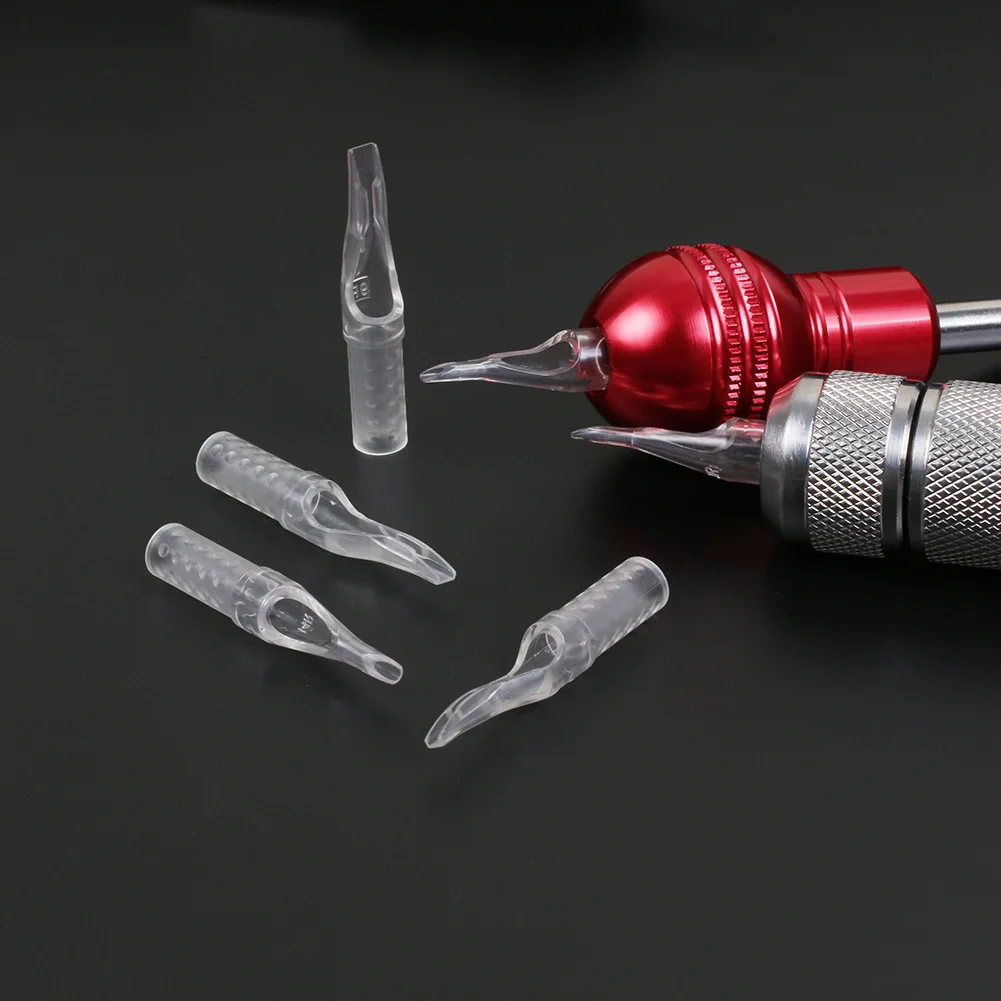 50 шт Прозрачные стерильные одноразовые насадки для тату пластиковый Стерильный