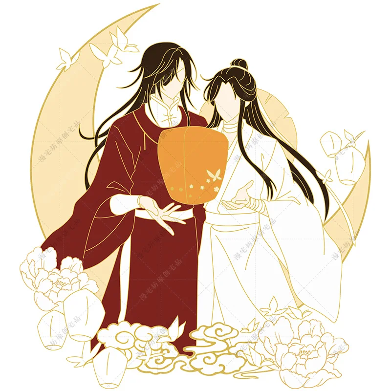 

Hot Anime Keychains Badge Tian Guan Ci Fu Hua Cheng Xie Lian Souvenir Button Brooch Pins Fashion Medal Bedge Collection Gifts