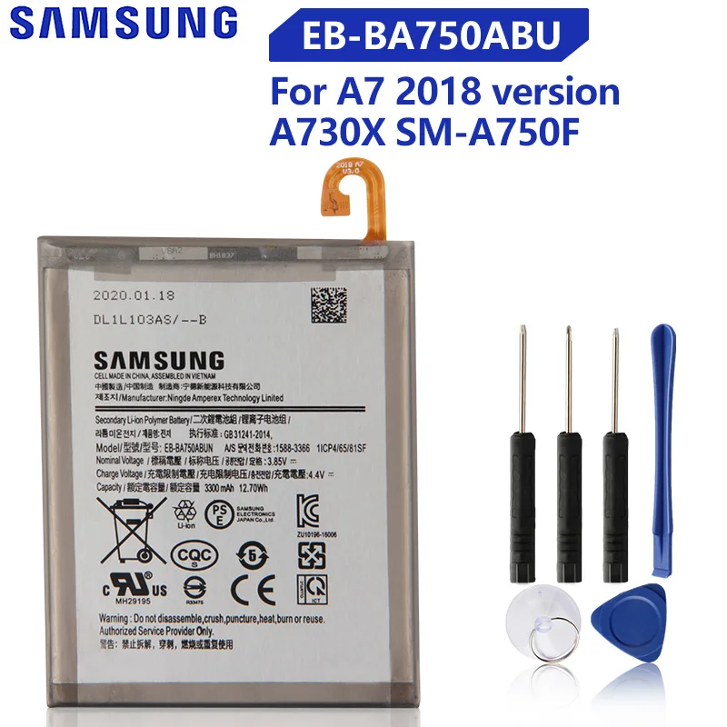 Оригинальная Аккумуляторная батарея для Samsung Galaxy A7 2018 версия A730x A750 задняя 3300