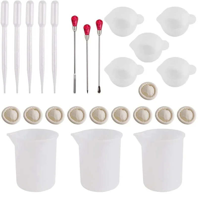 

Epoxy resin Glue Mixing Tool Set Silicone Pad Measuring Cup Muddle Epoxy Resin Designer Diy Craft Kit