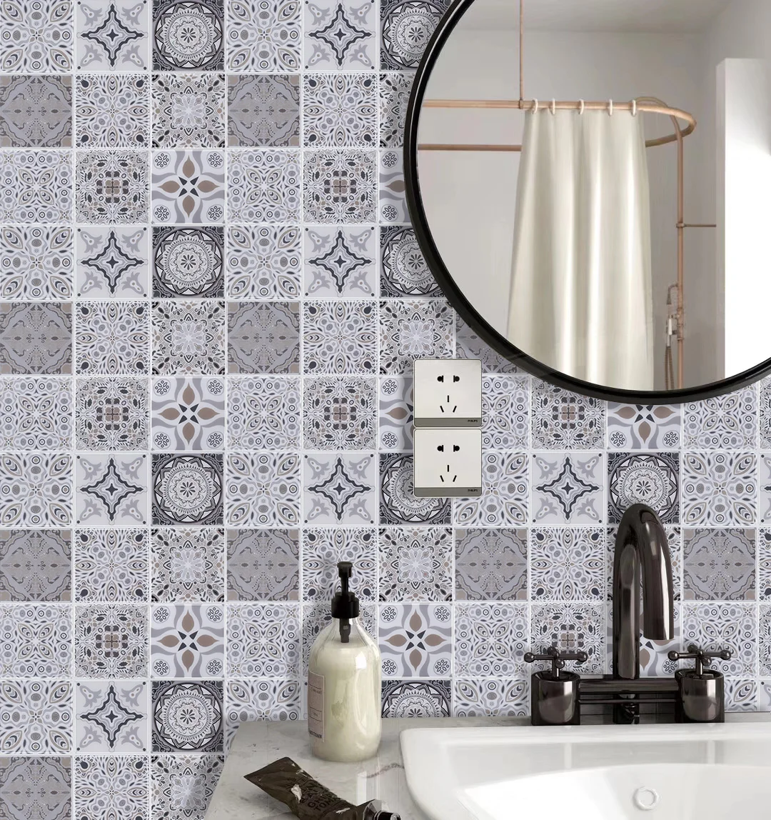 

10pcs/lot of Size 30x30cm Self Adhesive Wall Stickers Kitchen 3D PU Glue Epoxy Mosaic Tile Stickers 1.2mm Thick Wall Decor