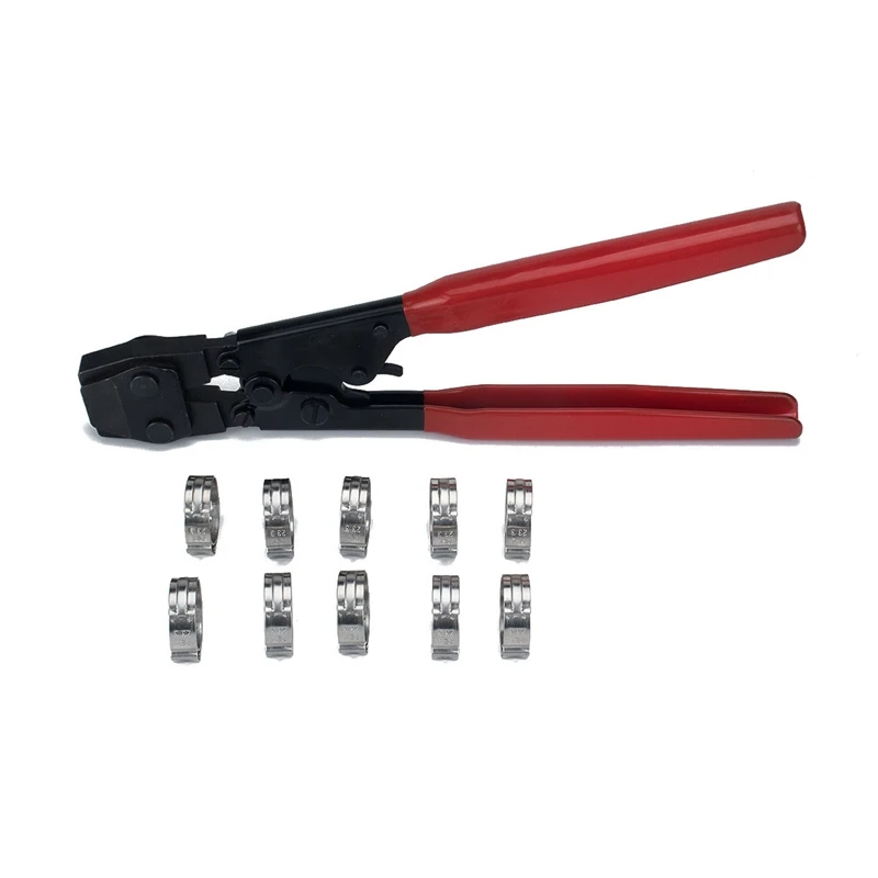 Pex обжимной инструмент с 10 шт. Хомуты Для ушных шлангов 3/8 дюйма для крепления