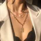 Женское многослойное ожерелье в стиле панк с искусственным жемчугом
