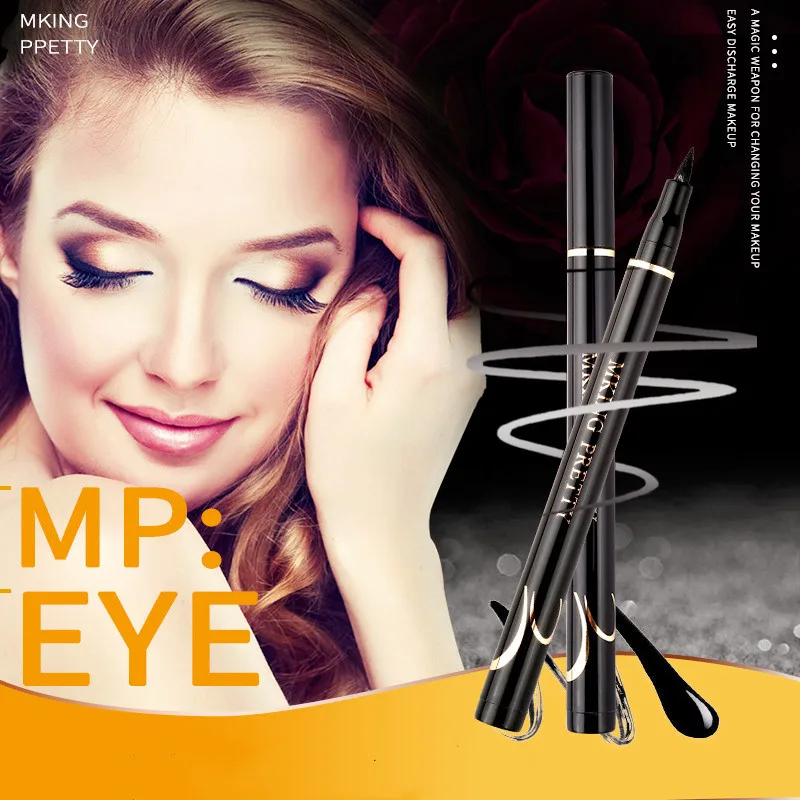 Водостойкая жидкая подводка для глаз водостойкая быстросохнущая Женская черный