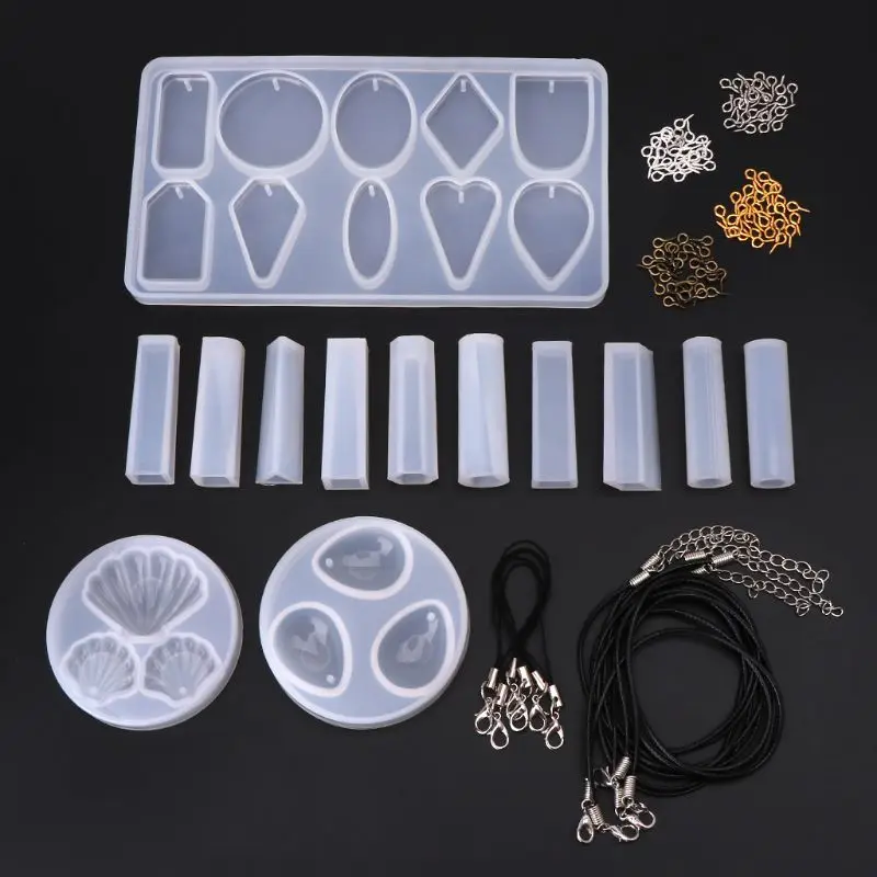 

Crafts Epoxy Mould Pendant Chain Jewelry Shell Water Drop Shape Making Model DIY Mold Parts Set Decoration J78F