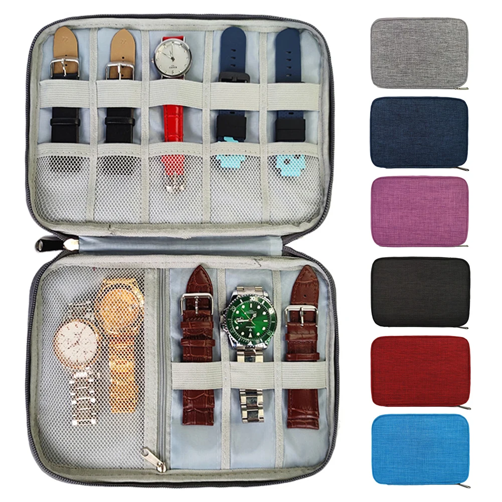 Multifunction Portable Watch Strap Organizer Watch Band Box Storage Bag Watchband Holder 6 Colors caja para relojes