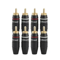 newest 50 pcs high quality rca plug solder rca adapter 24k gold plated audio plug free shipping