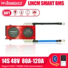 Смарт BMS 14S 80A 100A 120A LiNCM Батарея BMS для 58,8 V Батарея-серые кисточки с Bluetooth для автомобиля с помощью приложения на телефоне можете общаться UART для ПК