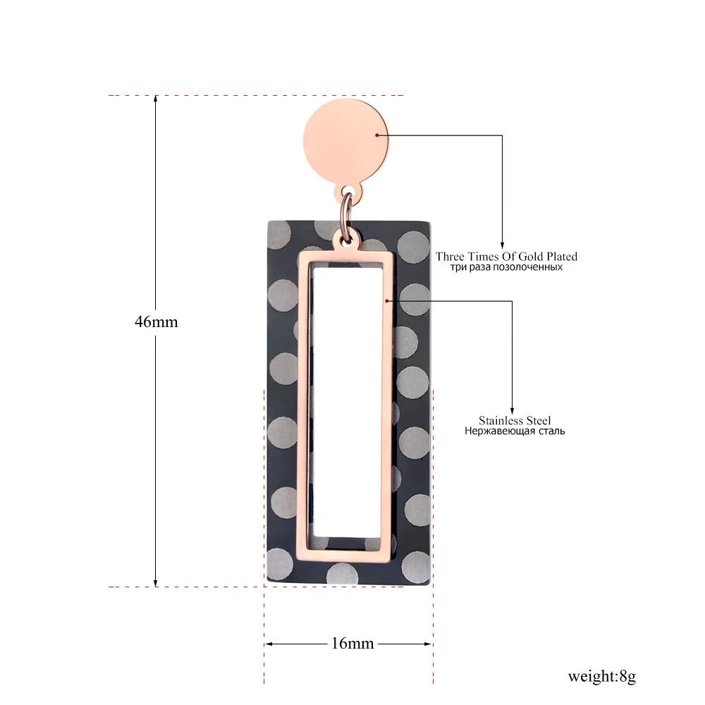 ZooMango богемные двухслойные серьги гвоздики из нержавеющей стали геометрические