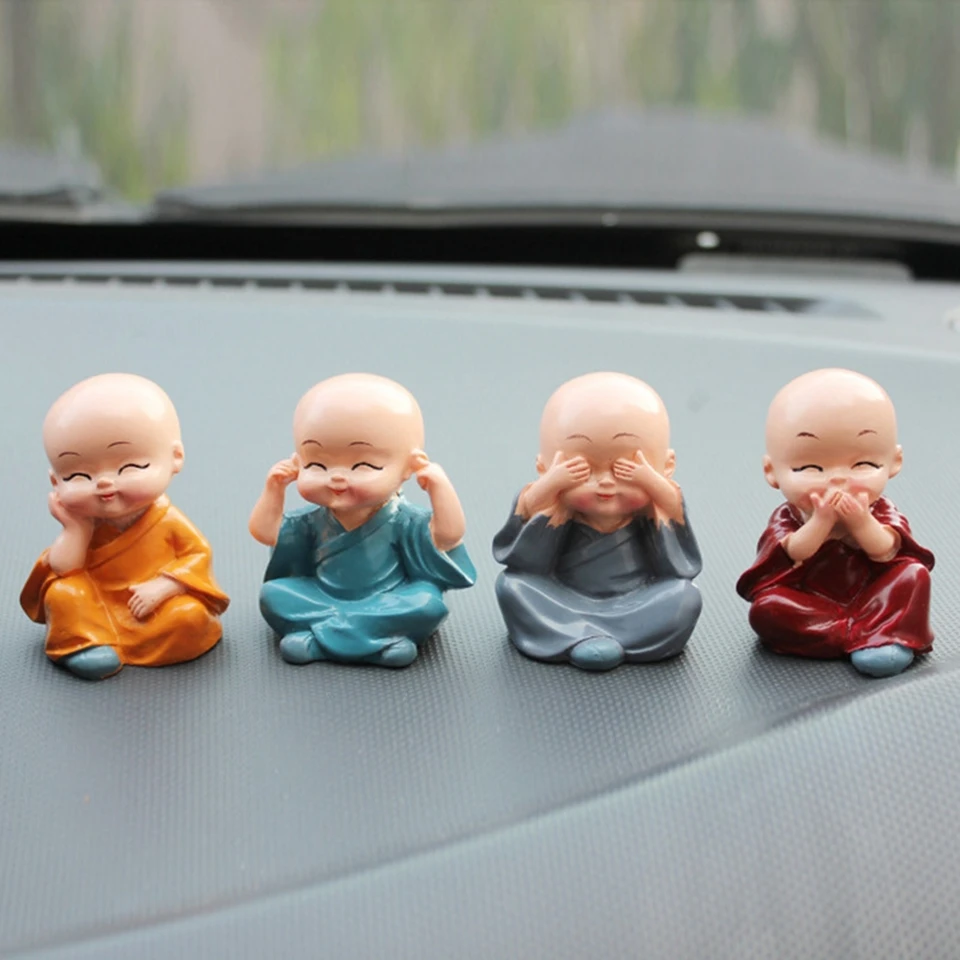 

Don't listen/speak/look Car Crafts Decoration,Buddha Figurines Monk for Car Dashboard Home Office Interior Desk Decor DM-7