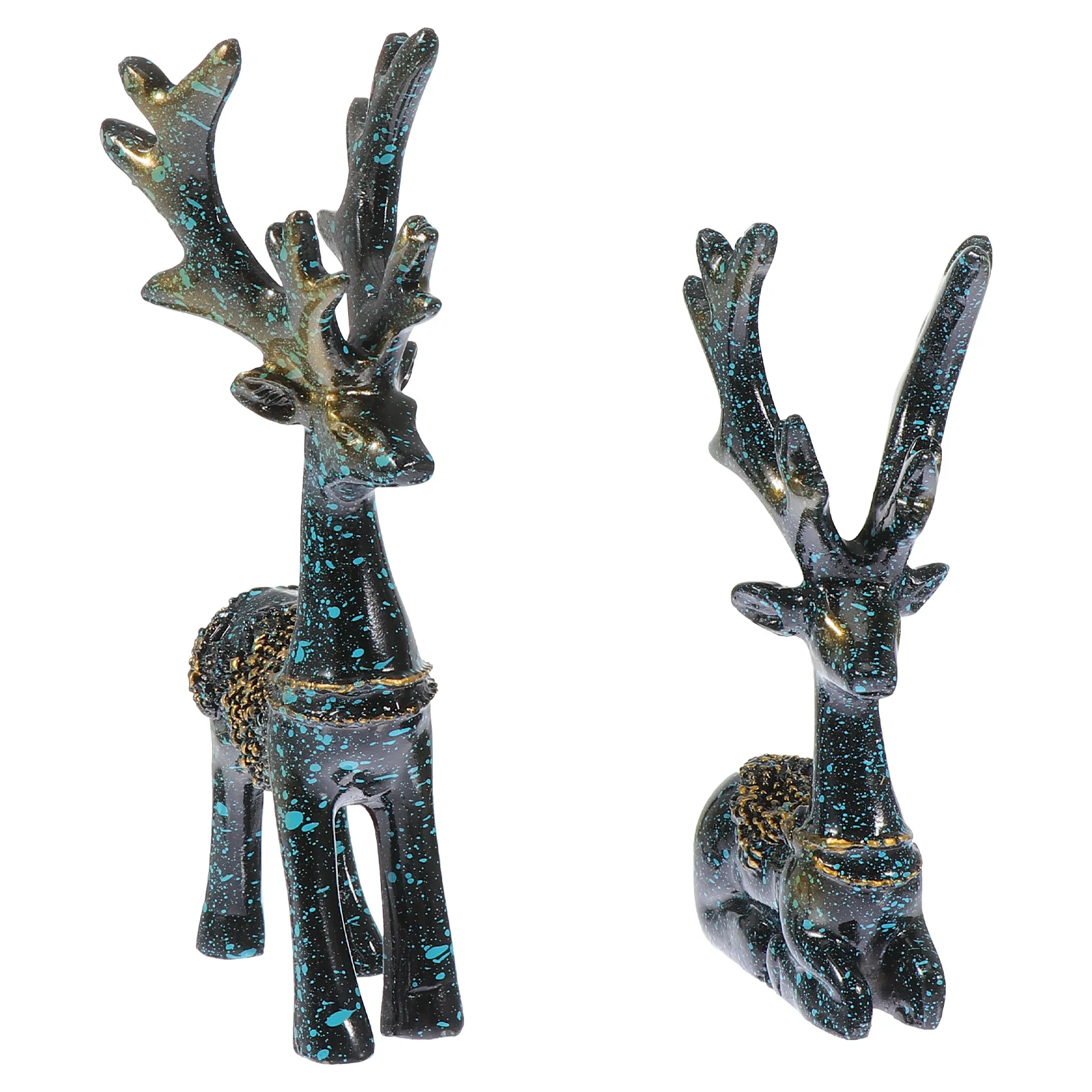 

1Set Adorable Decorative Elk Craft Unique Resin Adornment Chic Christmas Gift