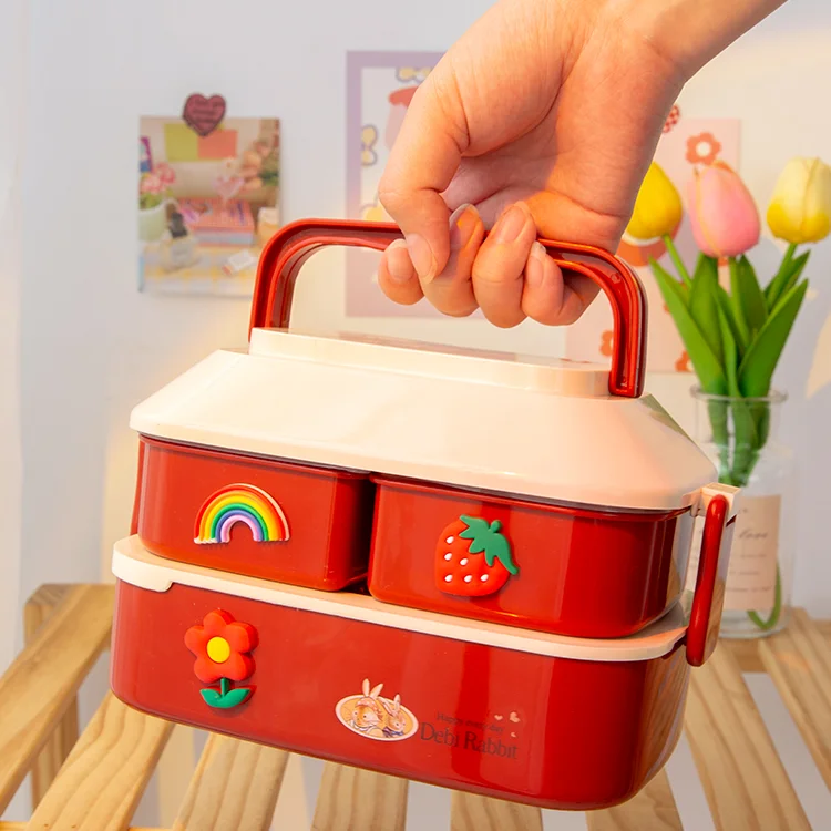 

Japanese Style Lunch Box Creative Cute Work Food Storage Lunch Box Kids Food Warmer Bolsa Almuerzo Kitchen Supplies DI50FH